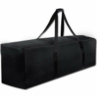 Black duffle bag with handles