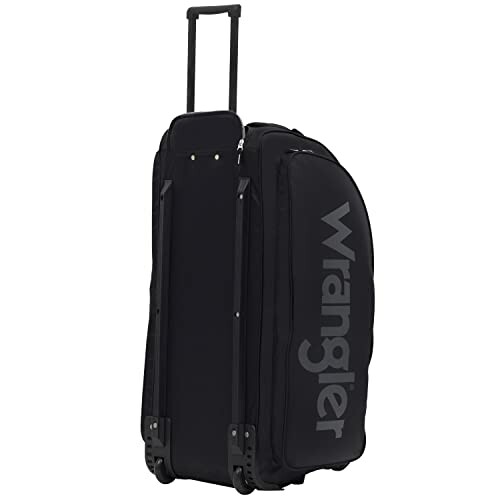 Black Wrangler rolling duffel bag with handle and wheels